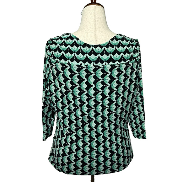 Alfani Top Womens 2X Black Green V Neck 9% Spandex Stretch Nylon Pullover Career - Picture 2 of 9